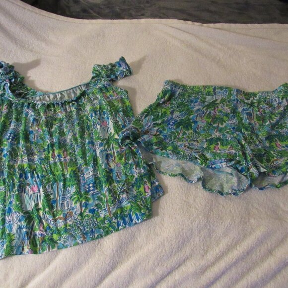 Lilly Pulitzer Other - Lilly Pulitzer Green/Blue Pajamas  Medium